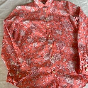 J. Crew Coral Floral Button-Down Shirt